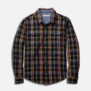 Outerknown - Blanket Shirt - True Black Rainbow Plaid / XL